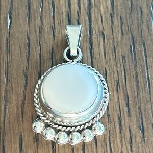 Taxco Mexico White Agate Pendant